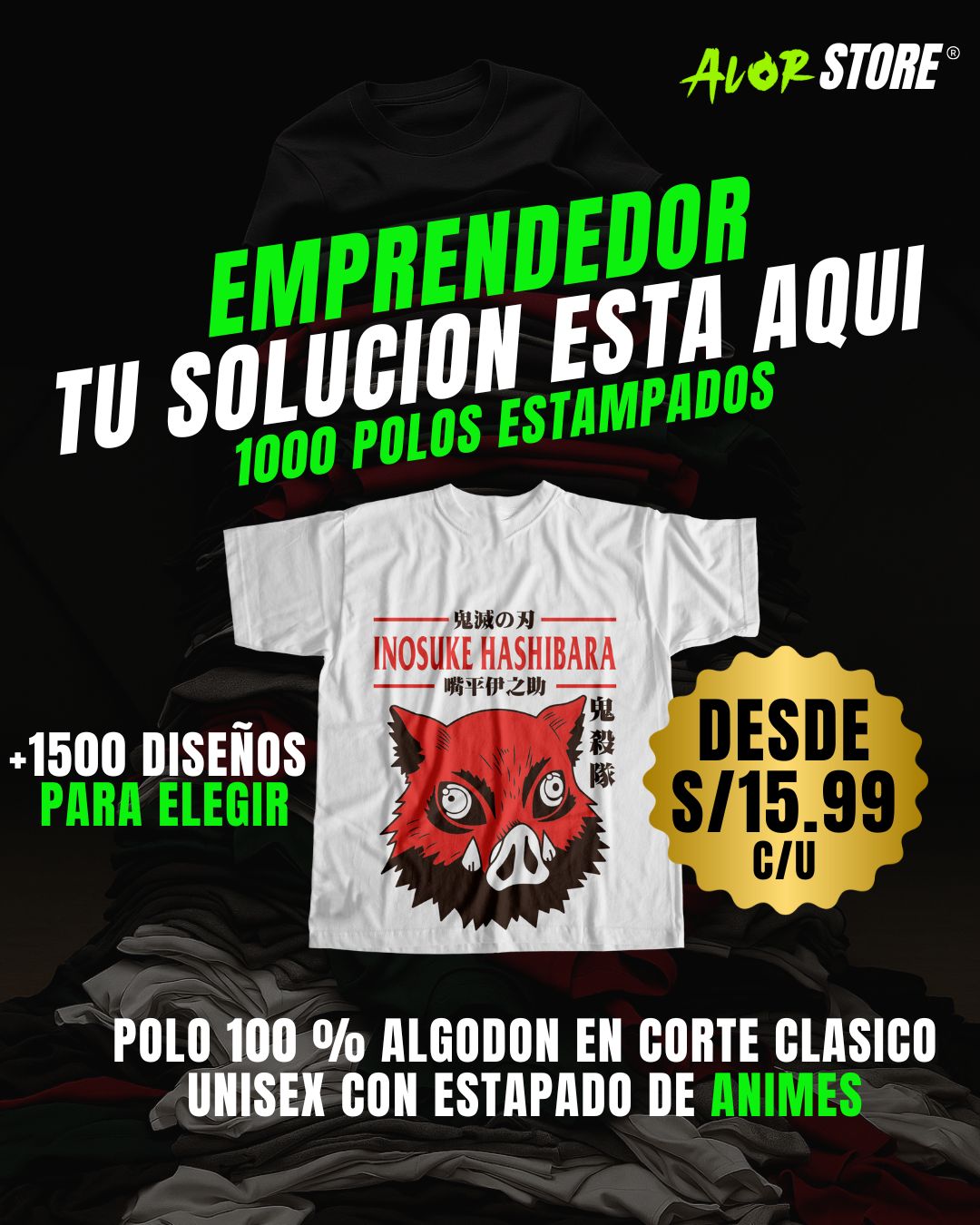 Polo Manga Corta 100% Algodón – Diseños Animes Exclusivos