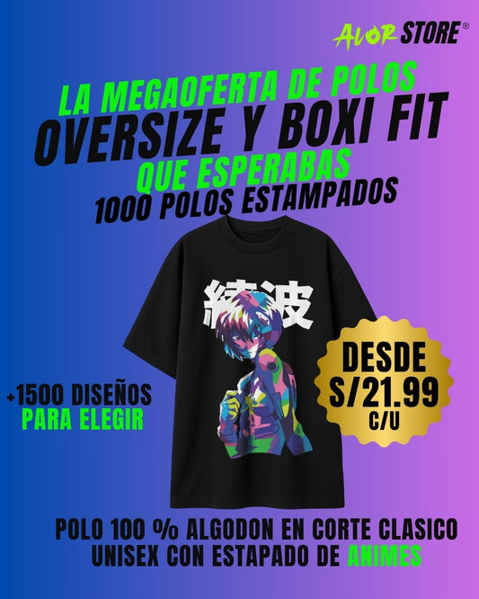 Polo Oversize/Boxi Fit Manga Corta 100% Algodón – Diseños Animes Exclusivos